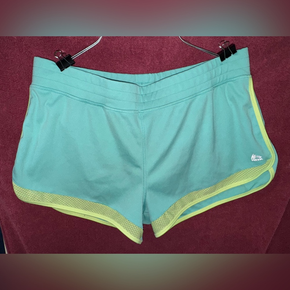 RBX Women's Aqua and Lime Athletic Shorts